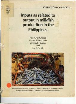 Inputs as related to output in milkfish production in the Philippines