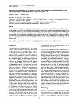 Analysis of bio-resource utilization in integrated agriculture-aquaculture farming systems in Zomba District, Southern Malawi