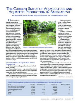 The Current status of aquaculture and aquafeed production in Bangladesh