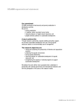 ICLARM Strategic Plan 2000-2020 ICLARM Strategic Plan 2000-2020