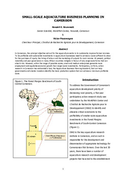 Small-scale aquaculture business planning in Cameroon Small-scale aquaculture business planning in Cameroon