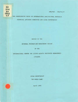 Report of the external program and management review of the International Center for Living Aquatic Resources Management (ICLARM)