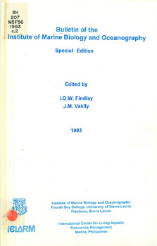 Bulletin of the Institute of Marine Biology and Oceanography: special edition
