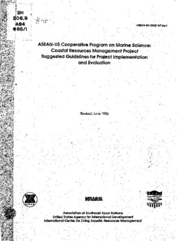 ASEAN-US Cooperative Program on Marine Science: Coastal Resources Management Project: suggested guidelines for project implementation and evaluation