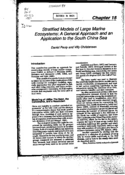 Stratified models of large marine ecosystems: a general approach and an application the South China Sea