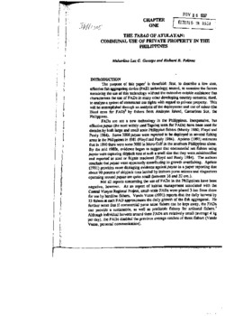 The tabao of Atulayan: communal use of private property in the Philippines The tabao of Atulayan: communal use of private property in the Philippines