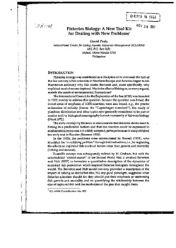 Fisheries biology: a new took kit for dealing with new problems