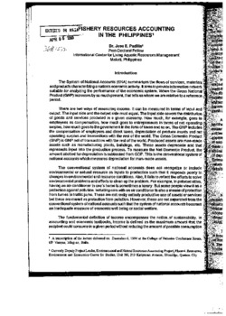 Fishery resources accounting in the Philippines Fishery resources accounting in the Philippines