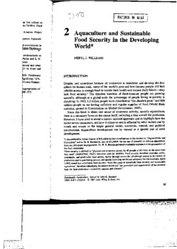 Aquaculture and sustainable food security in the developing world Aquaculture and sustainable food security in the developing world