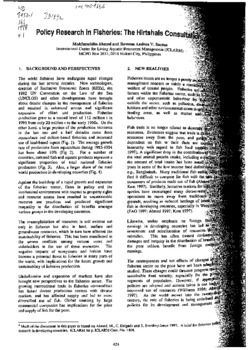 Policy research in fisheries: the Hirtshals consultation Policy research in fisheries: the Hirtshals consultation