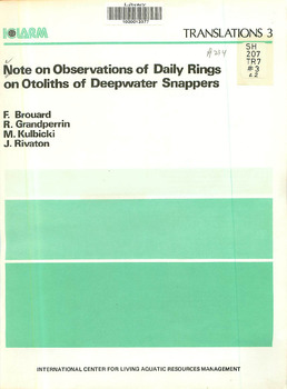 Note on observations of daily rings on otoliths of deepwater snappers Note on observations of daily rings on otoliths of deepwater snappers