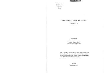 The Southern Ocean Salmon Project: phases I II The Southern Ocean Salmon Project: phases I II