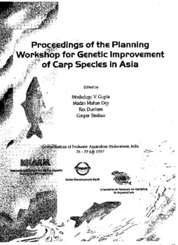 Proceedings of the collaborative research and training on genetic improvement of carp species in Asia Proceedings of the collaborative research and training on genetic improvement of carp species in Asia