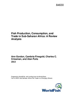 Fish production, consumption and trade in Sub-Saharan Africa: A Review analysis Fish production, consumption and trade in Sub-Saharan Africa: A Review analysis