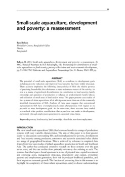 Small-scale aquaculture, development and poverty: a reassessment Small-scale aquaculture, development and poverty: a reassessment