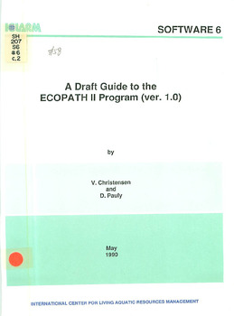 A draft guide to the ECOPATH II program (ver. 1.0) A draft guide to the ECOPATH II program (ver. 1.0)