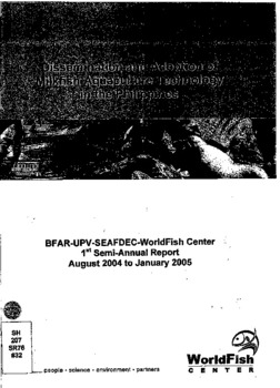 Dissemination and adoption of milkfish aquaculture technology in the Philippines