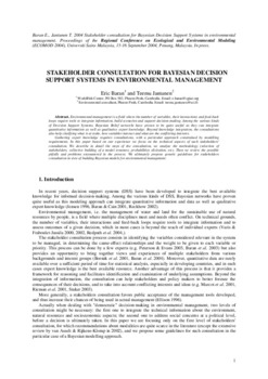 Stakeholder consultation for Baysian Decision Support systems in environmental management