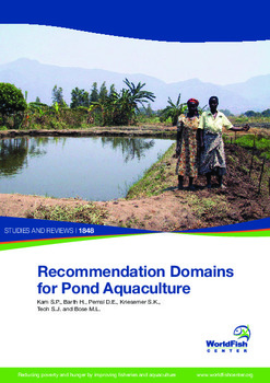 Recommendation domains for pond aquaculture Recommendation domains for pond aquaculture
