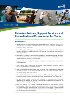 Fisheries policies, support services and the institutional environment for trade Fisheries policies, support services and the institutional environment for trade
