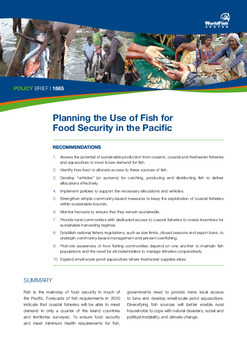 Planning the use of fish for food security in the Pacific Planning the use of fish for food security in the Pacific