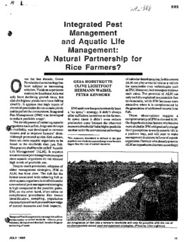 Integrated pest management and aquatic life management: a natural partnership for rice farmers? Integrated pest management and aquatic life management: a natural partnership for rice farmers?
