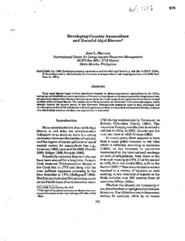 Developing-country aquaculture and harmful algal blooms