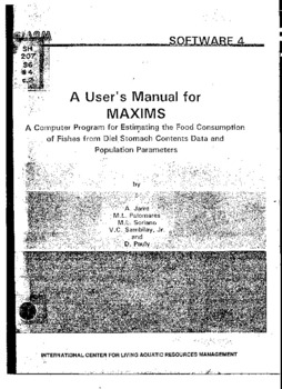 MAXIMS: a computer program for estimating the food consumption of fishes from diel stomach contents data and population parameters
