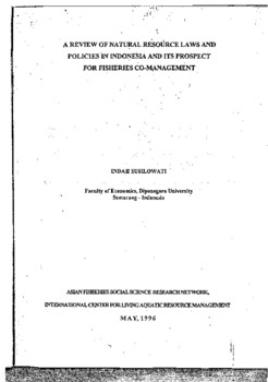 A review of natural resource laws and policies in Indonesia and its prospect for fisheries co-management
