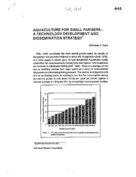 Aquaculture for small farmers: a technology development and dissemination strategy Aquaculture for small farmers: a technology development and dissemination strategy