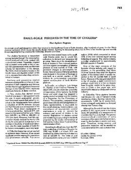 Small scale fisheries in the time of cholera Small scale fisheries in the time of cholera