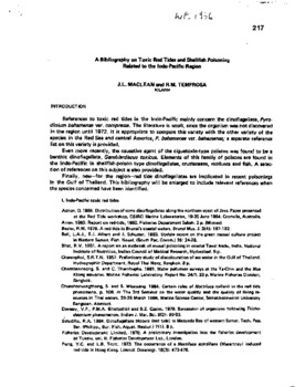 A bibliography on toxic red tides and shellfish poisoning related to the Indo-Pacific region