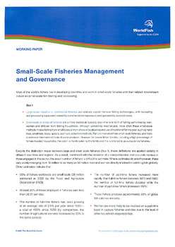Small-scale fisheries management and governance Small-scale fisheries management and governance