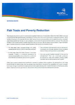 Fish trade and poverty reduction Fish trade and poverty reduction
