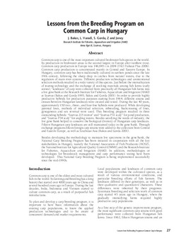 Lessons from the breeding program on common carp in Hungary