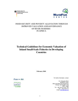 Technical guidelines for economic valuation of inland small-scale fisheries in developing countries Technical guidelines for economic valuation of inland small-scale fisheries in developing countries