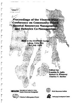 Proceedings of the Visayas-Wide Conference on Community-Based Coastal Resources Management and Fisheries Co-management