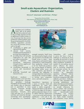 Small-scale aquaculture: organization, clusters and business