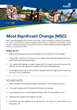 Most significant change (MSC) Most significant change (MSC)