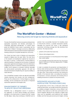 The WorldFish Center: Malawi The WorldFish Center: Malawi