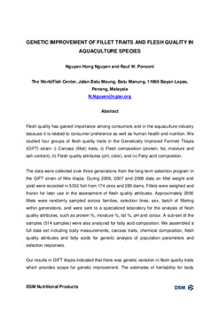 Genetic improvement of fillet traits and flesh quality in aquaculture species Genetic improvement of fillet traits and flesh quality in aquaculture species