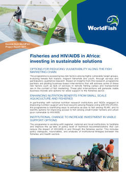 Fisheries and HIV/AIDS in Africa: investing in sustainable solutions Fisheries and HIV/AIDS in Africa: investing in sustainable solutions