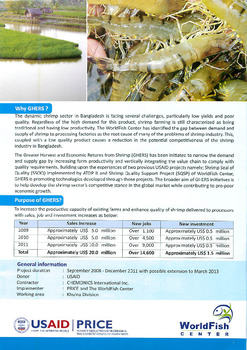 GHERS: Greater Harvest and Economic Returns from Shrimp GHERS: Greater Harvest and Economic Returns from Shrimp