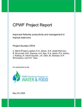 Improved fisheries productivity and management in tropical reservoirs Improved fisheries productivity and management in tropical reservoirs