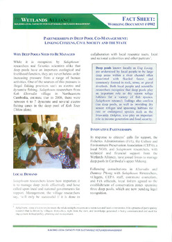 Partnerships in deep pool co-management: linking citizens, civil society and the State Partnerships in deep pool co-management: linking citizens, civil society and the State