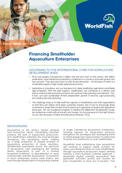 Financing smallholder aquaculture enterprises Financing smallholder aquaculture enterprises