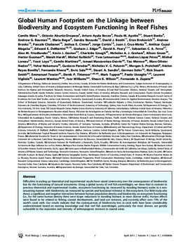 Global human footprint on the linkage between biodiversity and ecosystem functioning in reef fishes Global human footprint on the linkage between biodiversity and ecosystem functioning in reef fishes