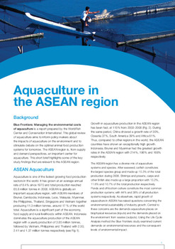 Aquaculture in the ASEAN region Aquaculture in the ASEAN region