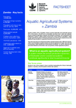 Aquatic agricultural systems in Zambia Aquatic agricultural systems in Zambia
