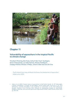 Vulnerability of aquaculture in the tropical Pacific to climate change Vulnerability of aquaculture in the tropical Pacific to climate change